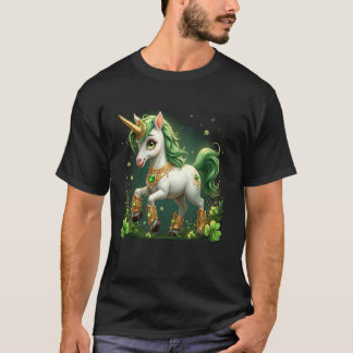 T-shirt Trèfle Licorne Magique, Drôle de St. Paddu2019s Da
