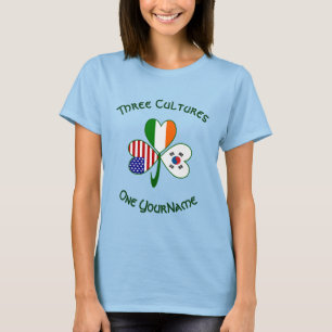 T-shirt Trèfle personnalisé Corée du Sud Irlande États-Uni