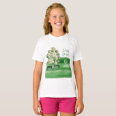 T-shirt Trèfle Shamrock Vert Aquarelle (Devant entier)