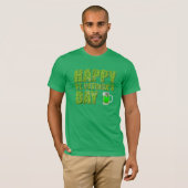 T-shirt Trèfles & Bière Verte Joyeuse St. Patrick (Devant entier)