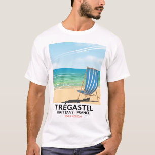 T-shirt Trégastel, Bretagne poster de voyage de plage Fran