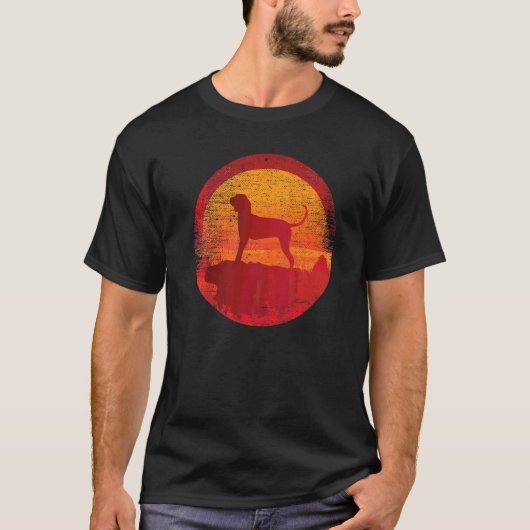T-shirt Trek Walker Coonhound Chien Retro Sunset (Devant)