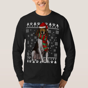 T-shirt Trek Walker Coonhound Chien Santa Hat Xmas Vilain