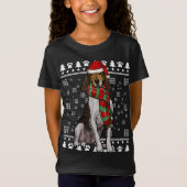 T-Shirt Trek Walker Coonhound Chien Santa Hat Xmas Vilain (Devant)