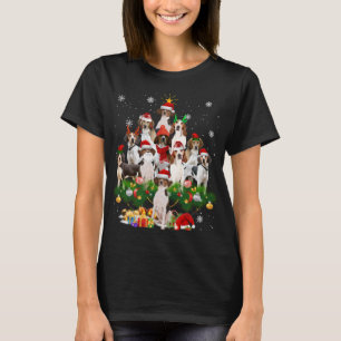 T-shirt Trek Walker Coonhound Noël Tree Lights Chien