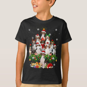 T-shirt Trek Walker Coonhound Noël Tree Lights Chien