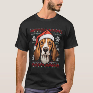 T-shirt Trek Walker Coonhound Santa Hat Noël drôle