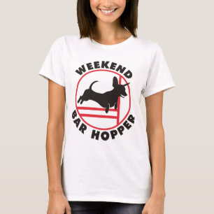 T-shirt Trémie de barre de week-end d'agilité de teckel