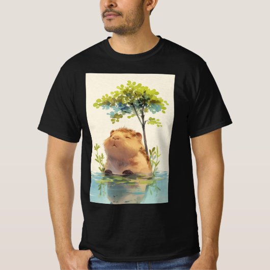 T-shirt Trempette de détente de capybara (Devant)