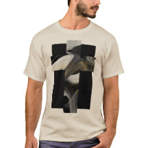 T-Shirt Trend Abstracte Kunst Zwart Wit Goud
