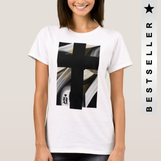 T-shirt Trend Art Abstrait Noir Blanc Or
