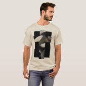 T-shirt Trend Art Abstrait Noir Blanc Or (Devant entier)