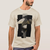T-shirt Trend Art Abstrait Noir Blanc Or (Devant)