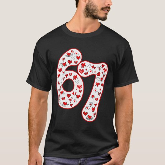 T-shirt Trendy 6 7 Meme Six Seven Valentines Day 6 7  (Devant)