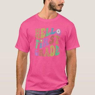 T-shirt Trendy Bonjour Enseignant de première année Bonjou