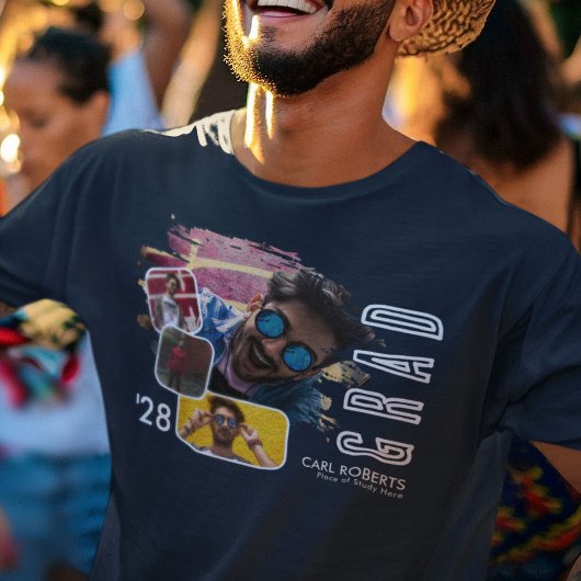 T-shirt Trendy Cool Smudge 4 Photo Collage Grad