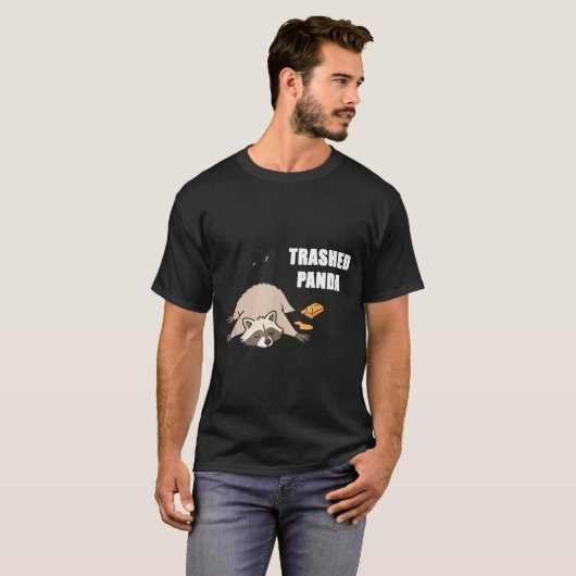 T-shirt Trendy Funny Trashed Panda Drunk Raccoon Lovers Me (Devant entier)