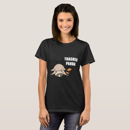 T-shirt Trendy Funny Trashed Panda Drunk Raccoon Lovers Me (Devant entier)