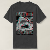 T-shirt Trendy Graphic Shark Attack Attention mai Bite (Design devant)
