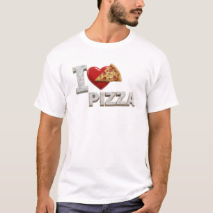 T-shirt Trendy Gray J'AIME LA PIZZA Impression Créative