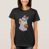 T-shirt Trendy Halloween Rhinestones Ghost (Devant)