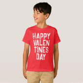 T-SHIRT TRENDY HAPPY VALENTINES DAME BLANC TYPOGRAPHIE T-S (Devant entier)