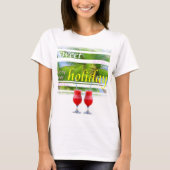 T-shirt Trendy Holiday Palms Sky White Elegant Modèle (Devant)