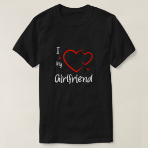T-shirt Trendy I Love My Girlfriend Heart