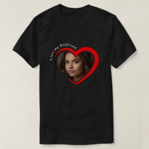 T-shirt Trendy I Love My Girlfriend Red Heart Photo person