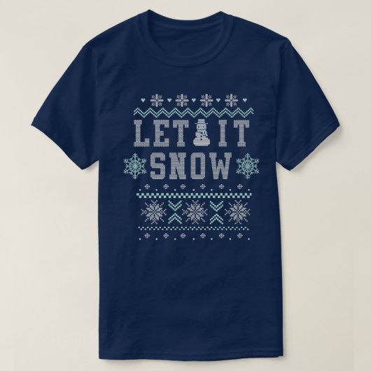 T-shirt Trendy Let It Snow Christmas Pattern (Design devant)