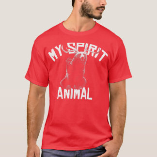 T-shirt Trendy My Spirit Animal Antlers Bear Graphic