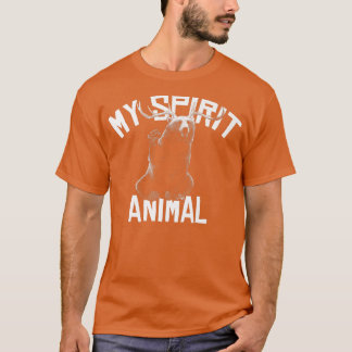 T-shirt Trendy My Spirit Animal Antlers Bear Graphic Premi