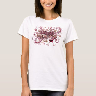 T-shirt Trendy Pink LIVE LAUGH DRINK WINE Texte en 3D