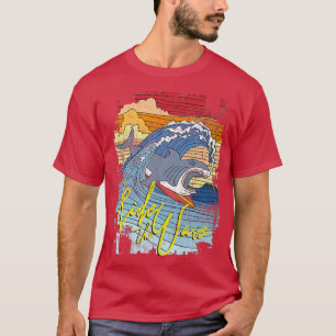 T-shirt Trendy Rainbow Shark Graphic Ride The Wave
