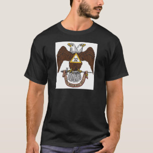 T-shirt trente-deuxième Brun écossais Eagle de rite de