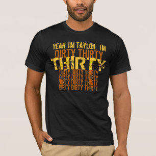 T-shirt Trente-trente-trois-dix ans d'anniversaire noir et