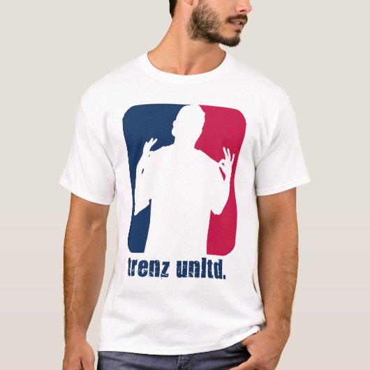 T-shirt Trenz Unltd. - Navy Blue & Red (Braves) White Tee (Devant)