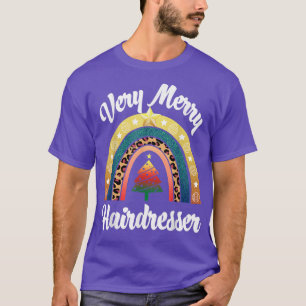 T-shirt Très Joyeux Coiffeur Rainbow Funny Femmes Professi