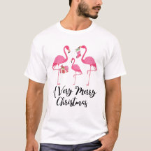 Très Joyeux Flamants roses de Noël Salutation de v
