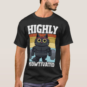 T-shirt Très Meowtivé Drôle de Chat de Gym Fitness Motivat