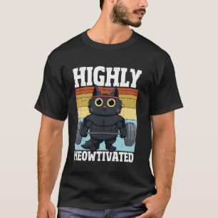 T-shirt Très Meowtivé Drôle de Gym Entraînement Chat Motiv
