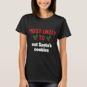 T-shirt Très Probable À Noël Mangez Santas Famille De Cook (Devant)