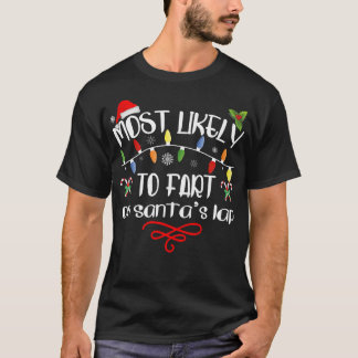 T-shirt Très Probable De Débuter Sur Père Noël Lap Funny F