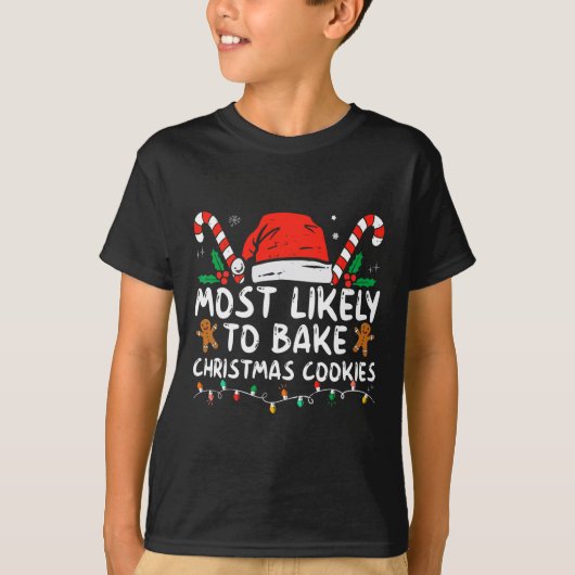 T-shirt Très Probable De Faire Cuire Des Cookies De Noël F (Devant)