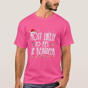 T-shirt Très Probable De Pet La Famille Reindeer Noël P