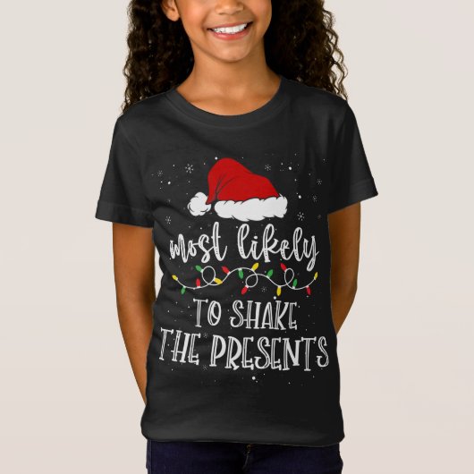 T-Shirt Très Probable De Secouer Les Présents Santa Hat Xm (Devant)