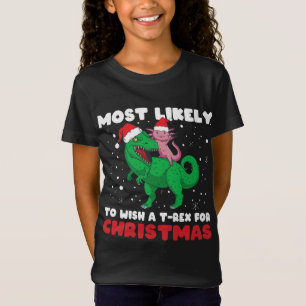 T-Shirt Très Probable De Souhaiter Un T-Rex Pour Noël, X-M