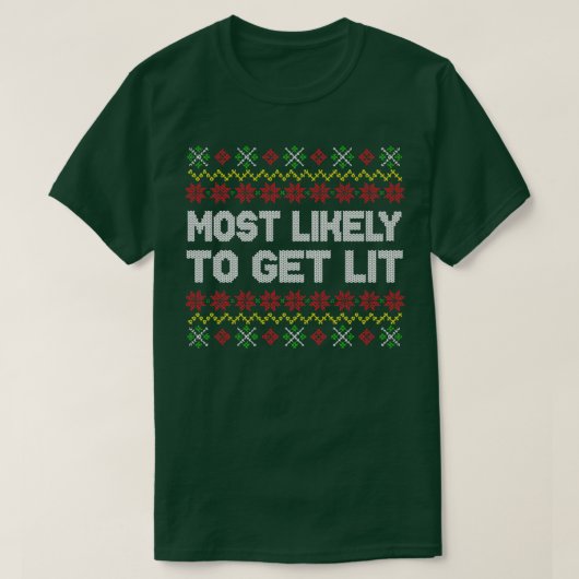 T-shirt Très Probable D'Obtenir Lit Mal Doux De Noël (Design devant)