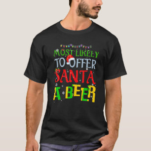 T-shirt Très Probable D'Offrir À Père Noël Une Beer Christ
