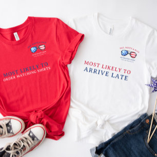 T-shirt Très Probable   Réunion du 4 juillet Rouge Blanc &